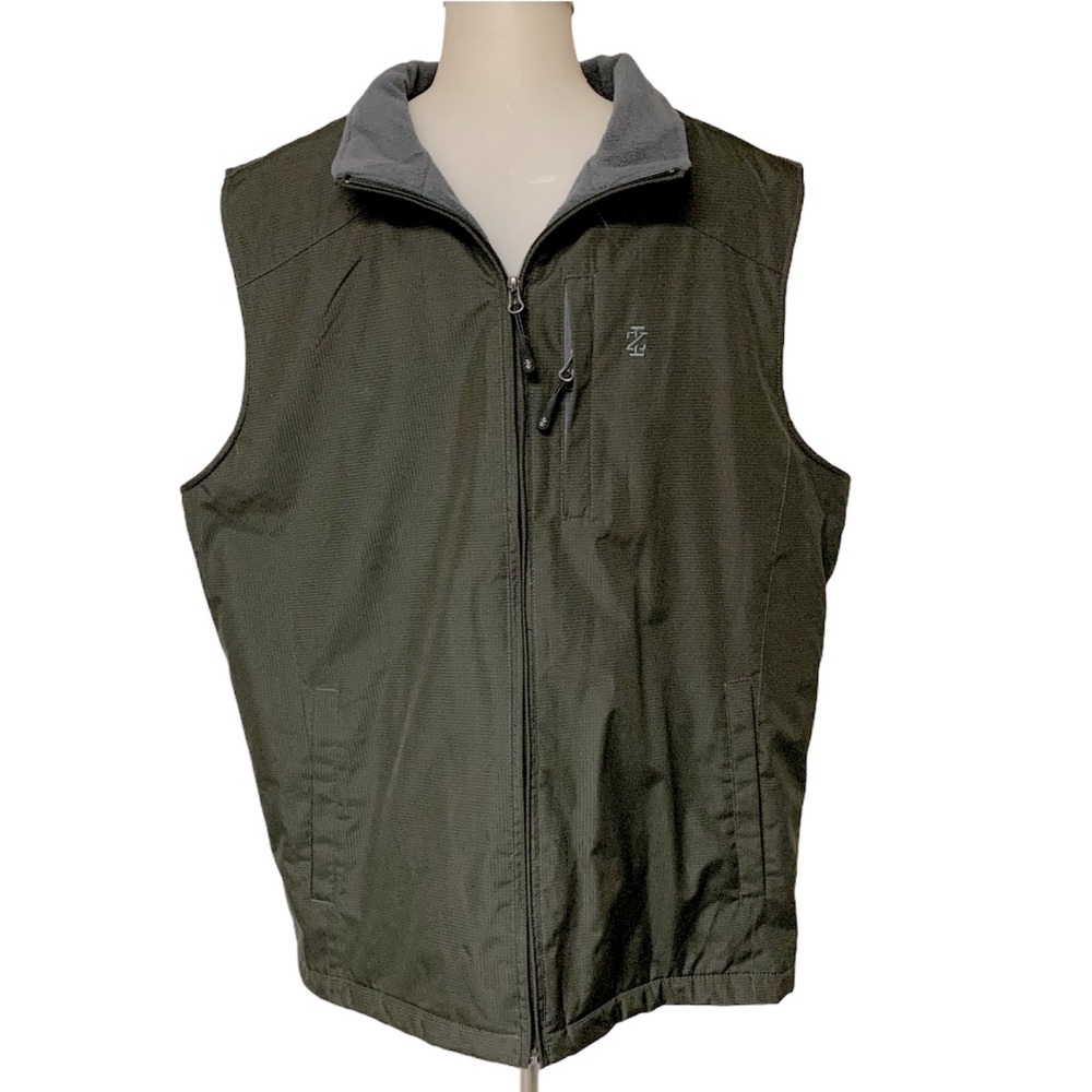 IZOD Mens Oversized Medium Vest Olive water resistant Jacket Eclectic Gr… - Picture 1 of 10